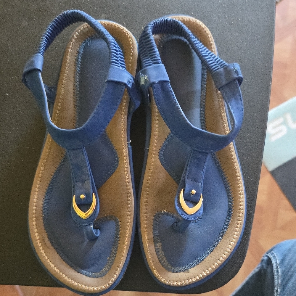 Blue Sandals Size 38 Euro